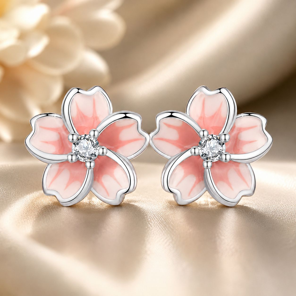 925 Sterling Silver Multi-Color Enamel Pavé CZ Earrings  DestGlow