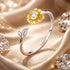 925 Sterling Silver Ring with Pavé Setting CZ, 0.1cm Width, Flower Design for Women by Bids.com