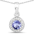 1.05 Carat Genuine Tanzanite and White Topaz .925 Sterling Silver Pendant by Bids.com