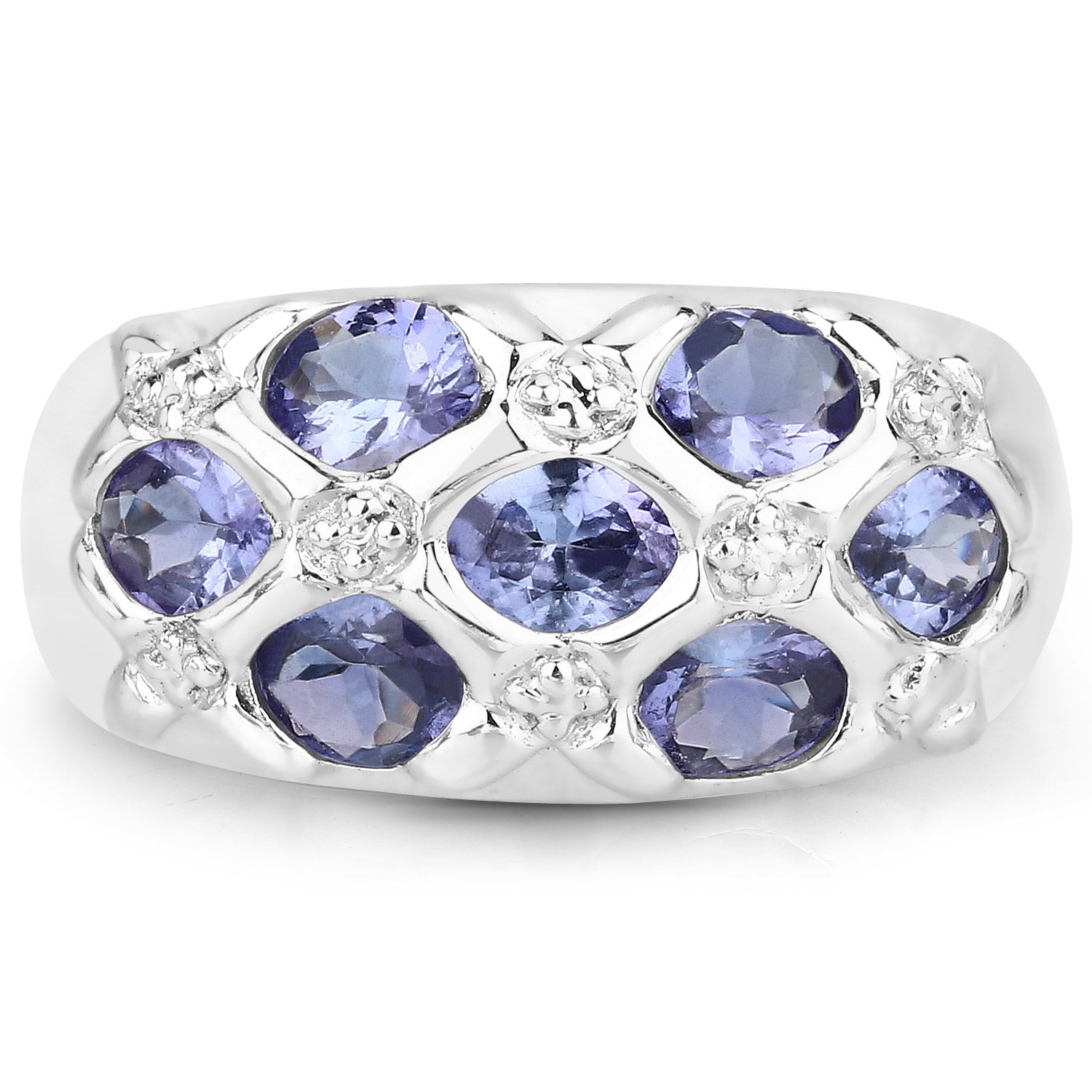 2.31 Carat Genuine Tanzanite .925 Sterling Silver Ring by Bids.com