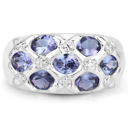 2.31 Carat Genuine Tanzanite .925 Sterling Silver Ring by Bids.com