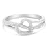 .925 Sterling Silver 1/8 Cttw Diamond Open Heart Leaf Curvy Bypass Accent Fashion or Promise Ring (I-J Color, I2-I3 Clarity) - Size 6 
