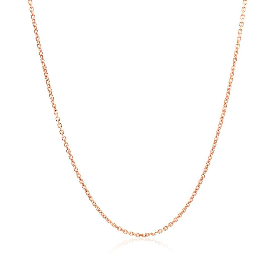 14k Rose Gold Diamond Cut Cable Link Chain 1.1mm by Bids.com