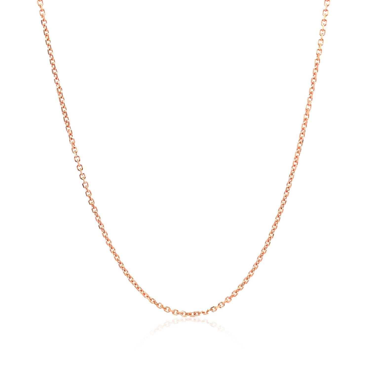 14k Rose Gold Diamond Cut Cable Link Chain 1.1mm by Bids.com