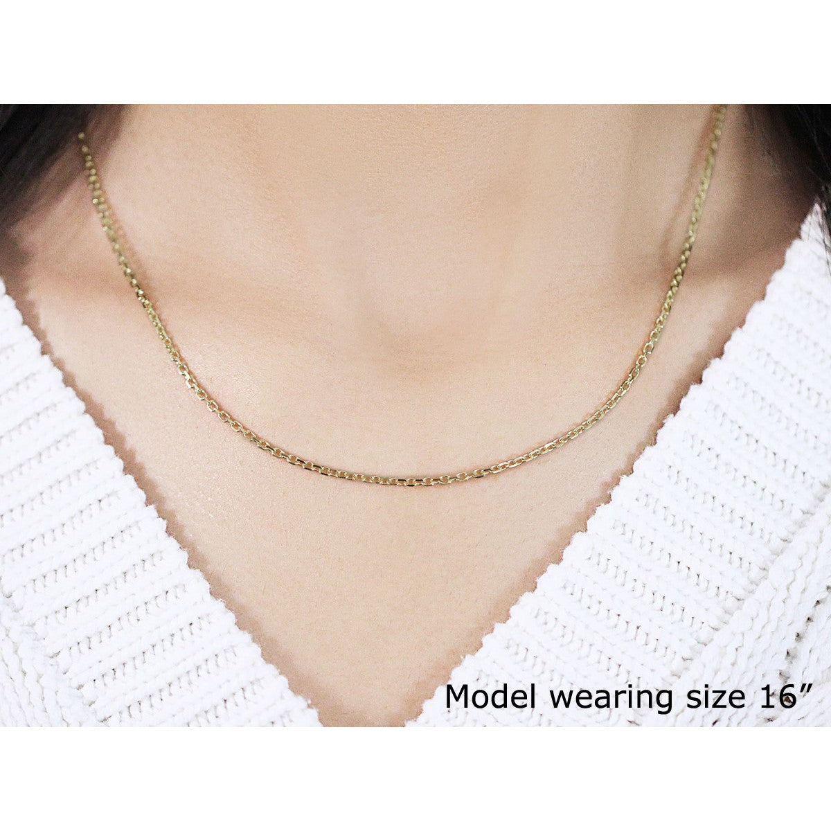14k Yellow Gold Diamond Cut Cable Link Chain 1.8mm by Bids.com