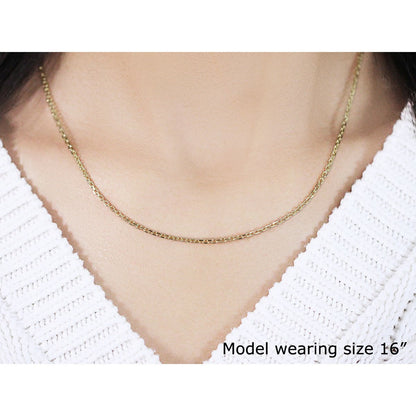 14k Yellow Gold Diamond Cut Cable Link Chain 1.8mm by Bids.com