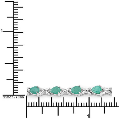 3.08 Carat Genuine Emerald .925 Sterling Silver Bracelet  DestGlow