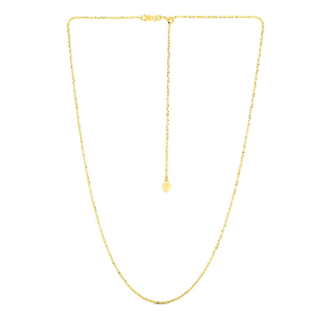 14k Yellow Gold Adjustable Sparkle Chain 1.5mm by Bids.com