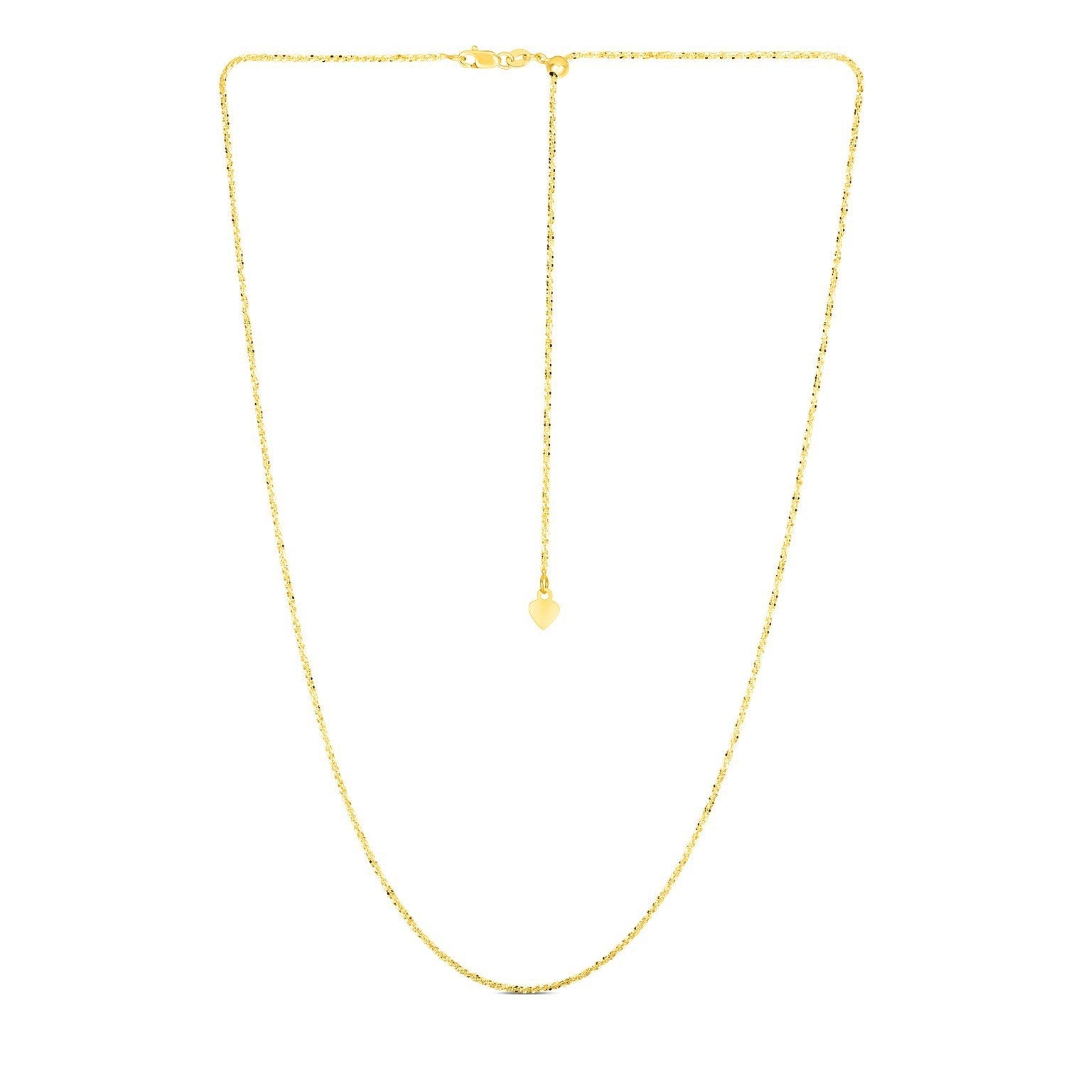 14k Yellow Gold Adjustable Sparkle Chain 1.5mm by Bids.com
