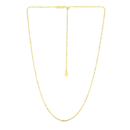 14k Yellow Gold Adjustable Sparkle Chain 1.5mm by Bids.com