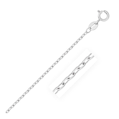 14k White Gold Faceted Cable Link Chain 1.3mm by Bids.com