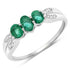 0.53 Carat Genuine Zambian Emerald and White Diamond 14K White Gold Ring  DestGlow