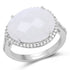 7.33 Carat Genuine White Rainbow Moonstone And White Topaz .925 Sterling Silver Ring by Bids.com