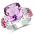 6.55 Carat Genuine Amethyst, Ruby and White Topaz .925 Sterling Silver Ring by Bids.com