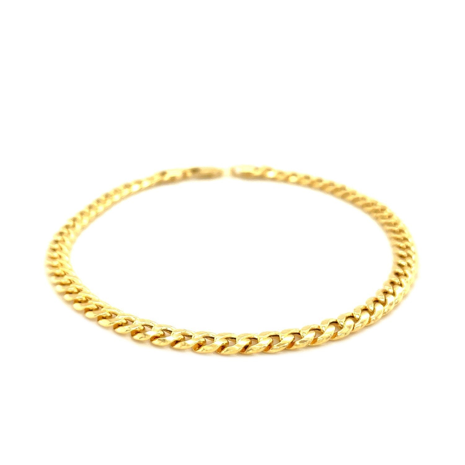 4.5mm 14k Yellow Gold Miami Cuban Semi Solid Bracelet by Bids.com