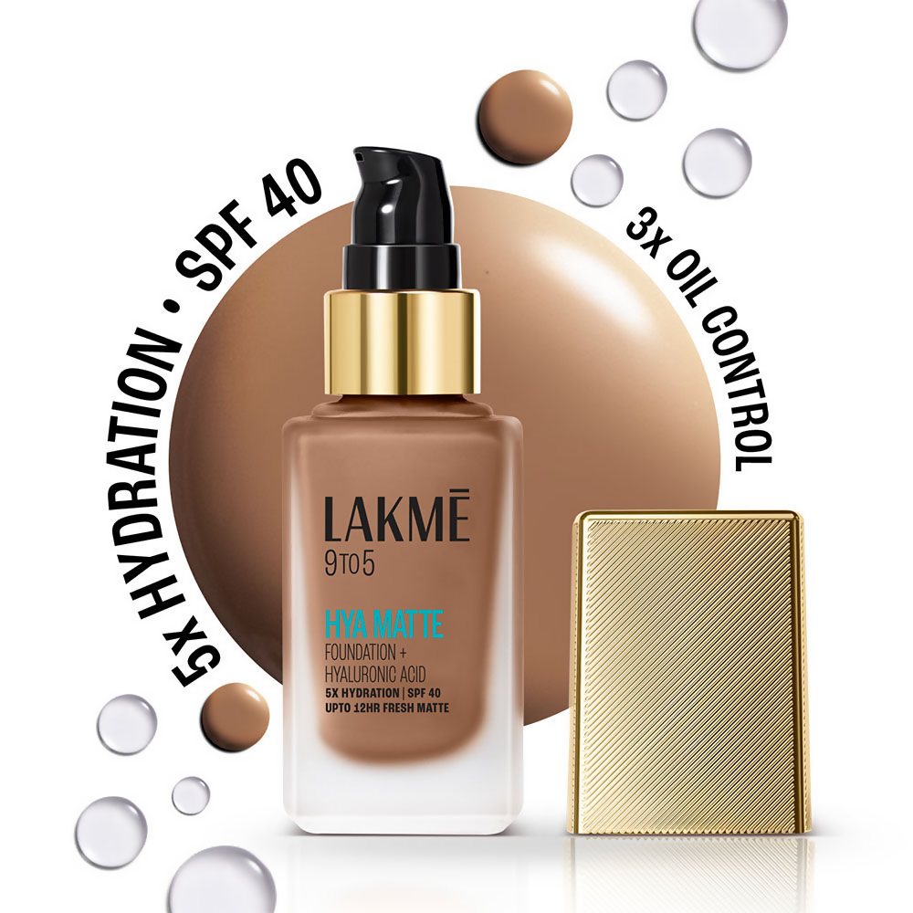 Lakme 9to5 Hya Matte Foundation + Hyaluronic Acid - Cool Cocoa