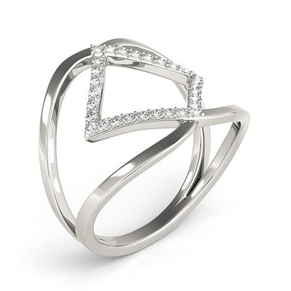 14k White Gold Interlaced Design Diamond Ring (1/5 cttw) by Bids.com