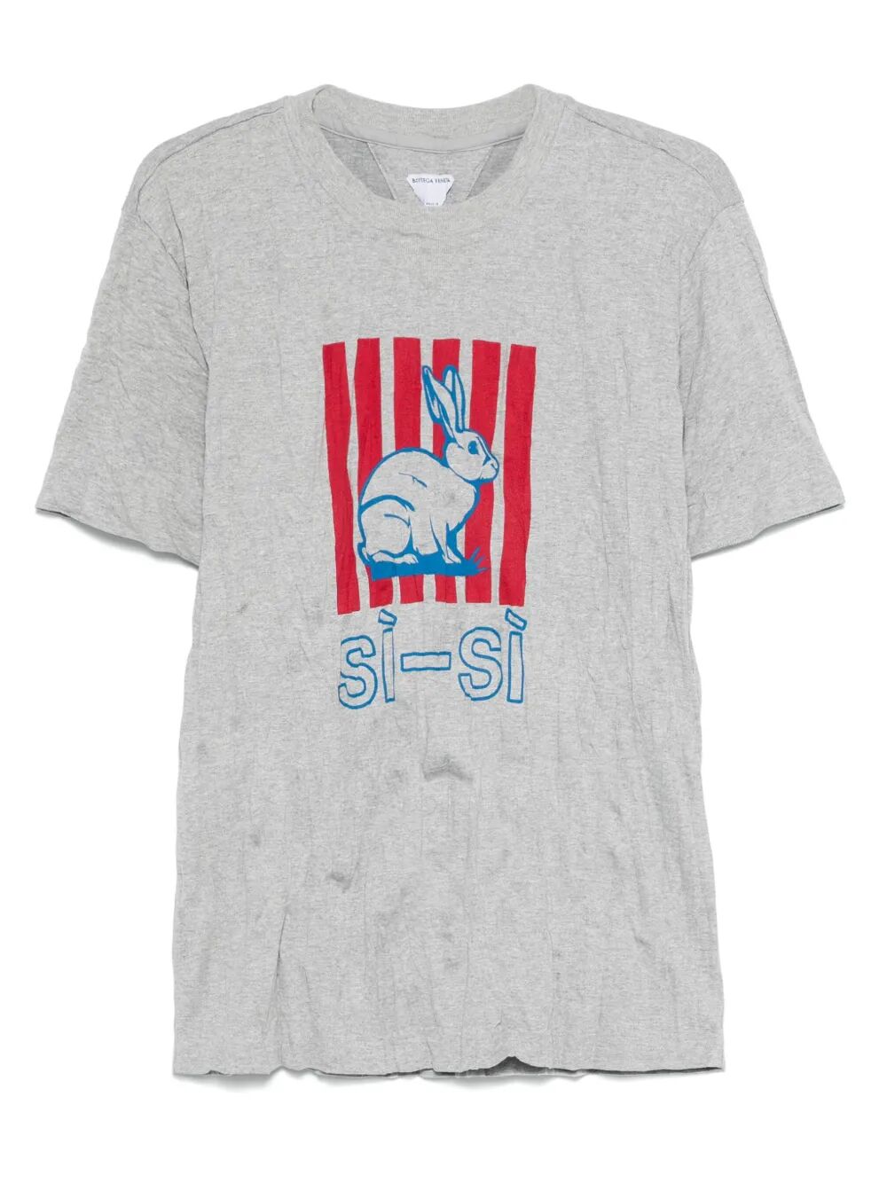 Bottega Veneta Men Graphic Rabbit-Print Crushed Cotton Jersey T-Shirt by Luosophy