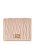 Miu Miu Women Small Matelassé Nappa Leather Wallet With Snap Closure by Luosophy