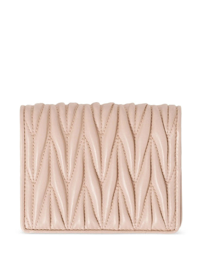 Miu Miu Women Small Matelassé Nappa Leather Wallet With Snap Closure by Luosophy