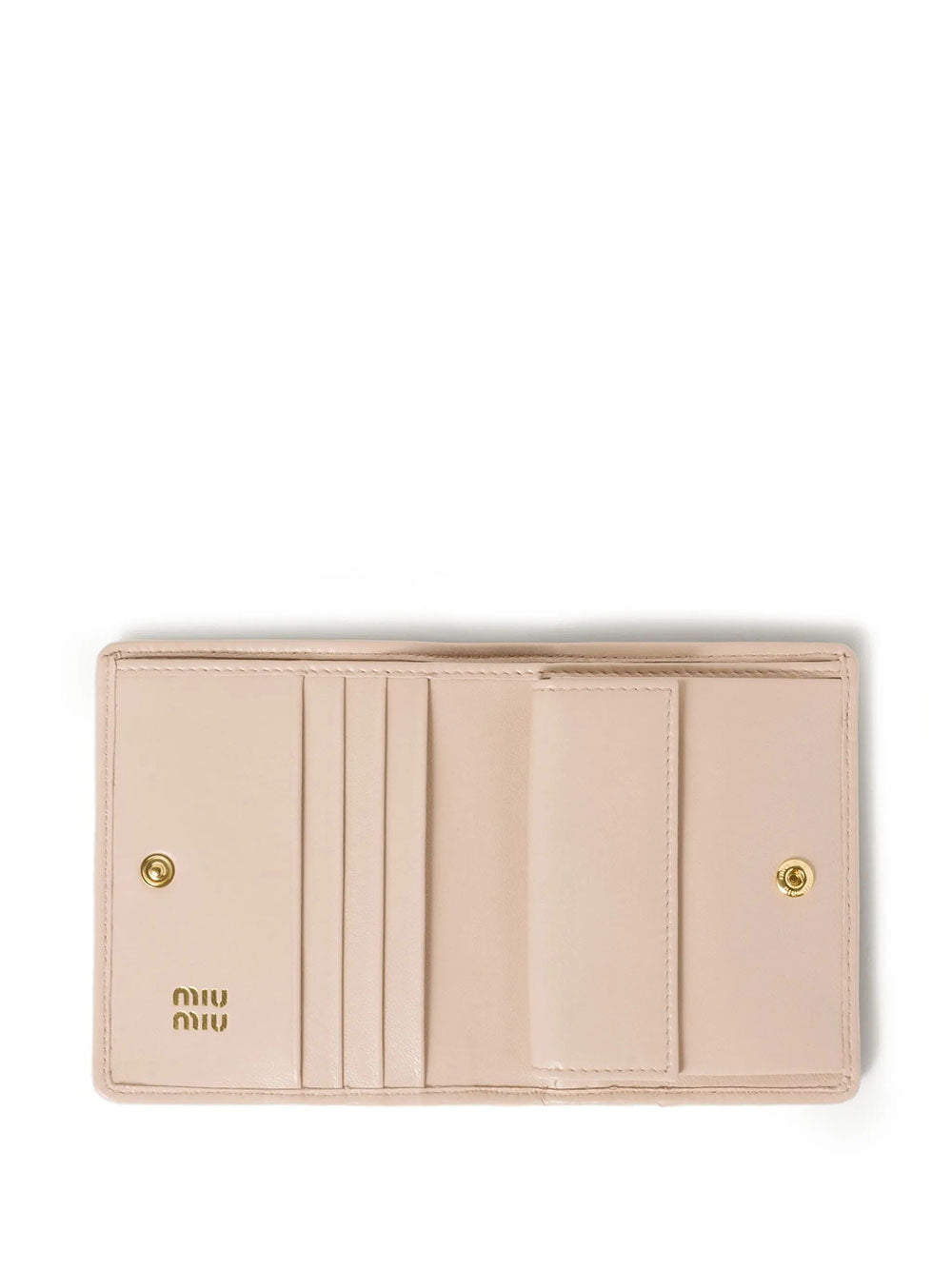 Miu Miu Women Small Matelassé Nappa Leather Wallet With Snap Closure by Luosophy