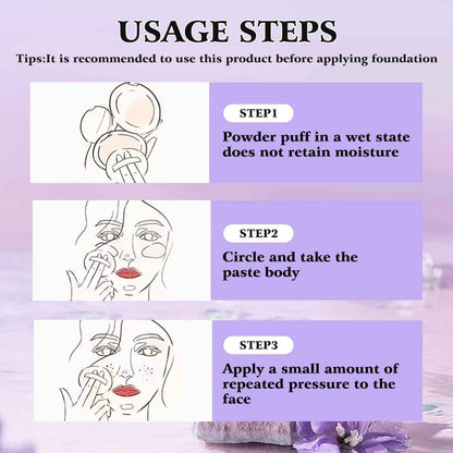 Gel-Like Formula Oil-Control Primer &amp; Setting Powder, Polvos Compactos Matte Powder for Silky Blurring Oil Control, Lavender Blurring Powder