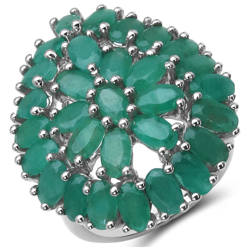 8.10 Carat Genuine Emerald .925 Sterling Silver Ring by Bids.com