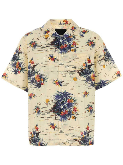 Prada Men Hawaii Batista Cotton Short-Sleeved Shirt by Luosophy