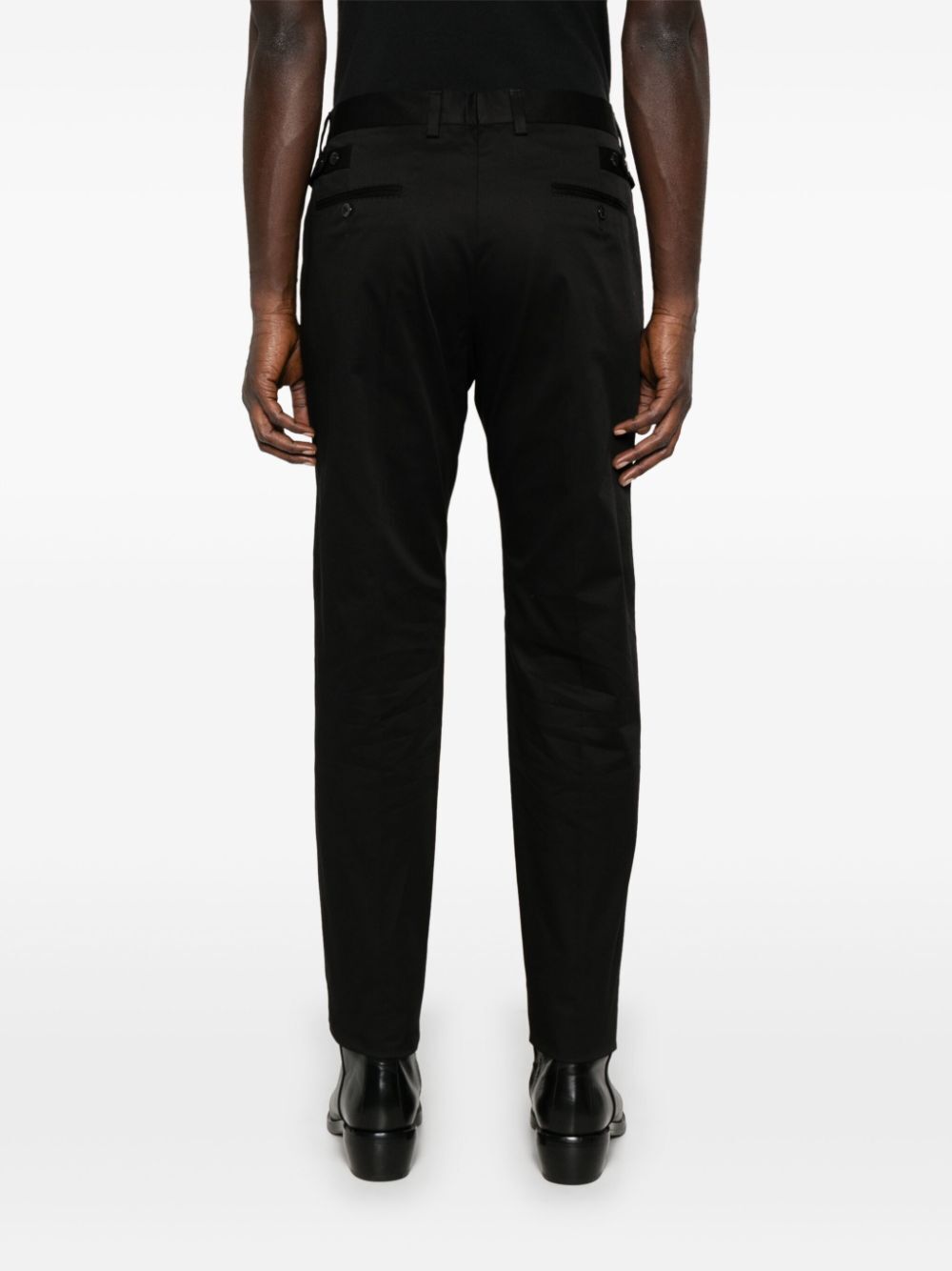 Dolce &amp; Gabbana Men Logo-Embroidered Tapered Leg Cotton Trousers by Luosophy