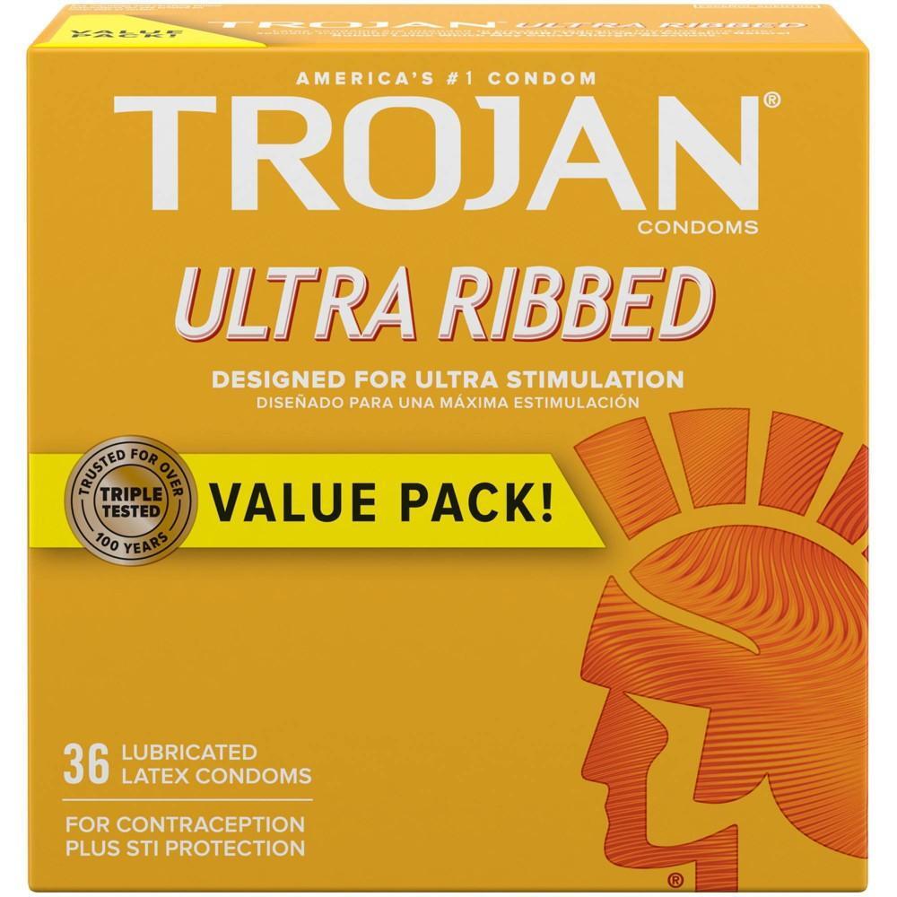 Trojan Ultra Ribbed Lubricated Latex Condoms Value Pack 36 ct by Pasteur Pharmacy
