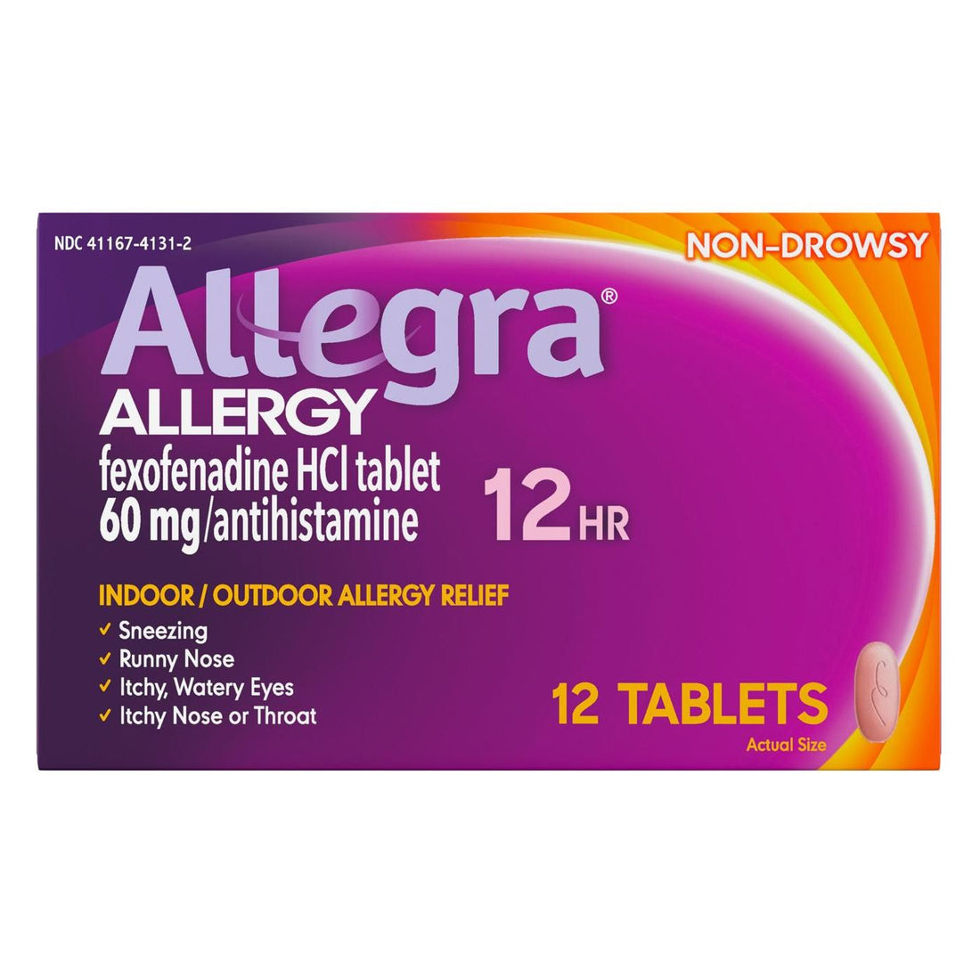 Allegra Adult Non-Drowsy Allergy Relief, 12 Hour (60mg), 12 Tablets by Pasteur Pharmacy