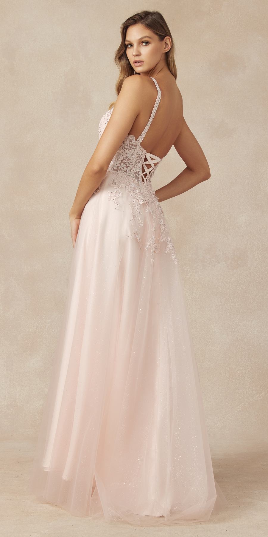 Juliet 283 3D Flowers Embroidered Tulle Glitter Skirt High Slit by DiscountDressShop
