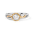 14K Two-Toned Gold Diamond 3/8 Cttw Diamond Split Shank and Beaded Halo Engagement Ring (G-H Color, VS2-SI1 Clarity) - Size 7 by Bids.com