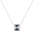 14K White Gold 1/4 Cttw Treated Blue Diamond Matte Finished Pyramid Pendant Necklace (Blue Color, SI1-SI2 Clarity) - 18" Inches by Bids.com
