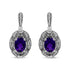 .925 Sterling Silver Diamond Accent and 8x6mm Purple Oval Amethyst Stud Earrings (I-J Color, I1-I2 Clarity) by Bids.com
