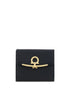 Ferragamo Women Hammered Leather Gold Gancini Compact Wallet by Luosophy