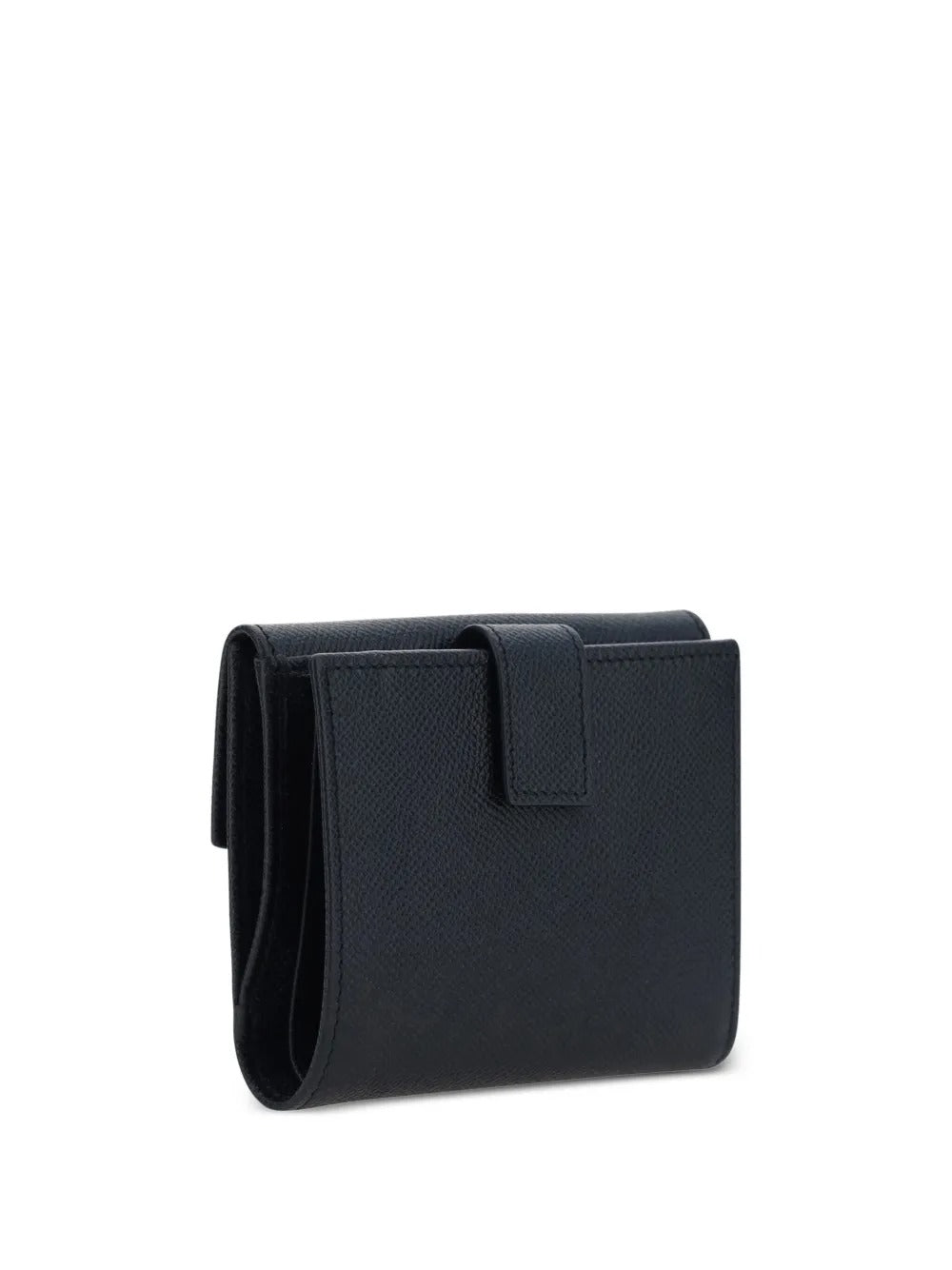 Ferragamo Women Hammered Leather Gold Gancini Compact Wallet by Luosophy
