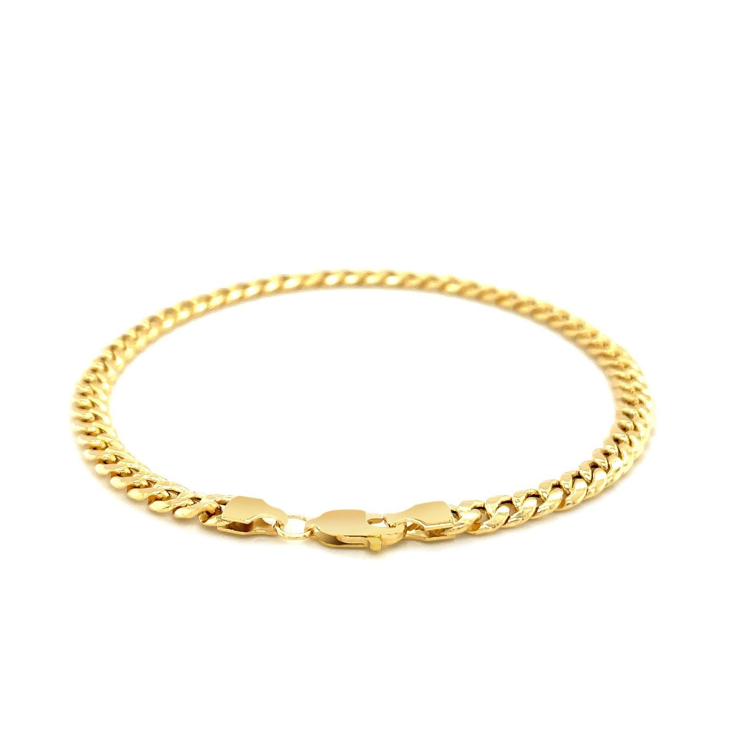 4.5mm 14k Yellow Gold Miami Cuban Semi Solid Bracelet by Bids.com