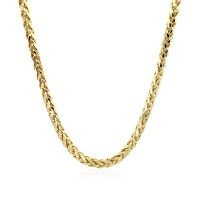 3.15mm 14k Yellow Gold Diamond Cut Round Franco Chain by Bids.com