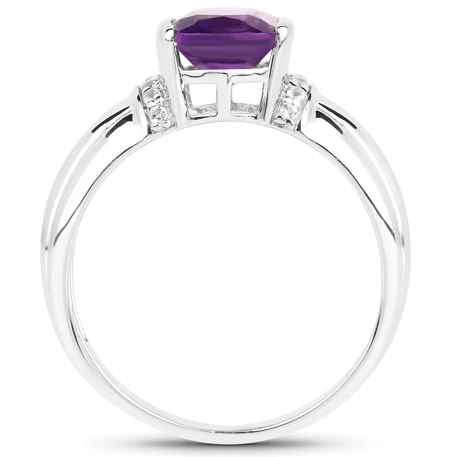 0.96 Carat Genuine Tanzanite and White Topaz .925 Sterling Silver Ring  DestGlow