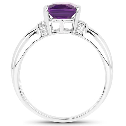 0.96 Carat Genuine Tanzanite and White Topaz .925 Sterling Silver Ring  DestGlow