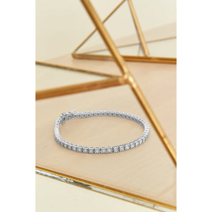 .925 Sterling Silver 1.0 Cttw Miracle-Set Diamond Round Faceted Bezel Tennis Bracelet (I-J Color, I3 Clarity) - 7" by Bids.com