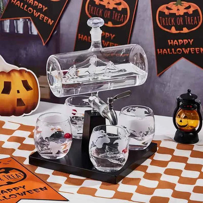 Maritime Sailboat Whiskey Decanter Set