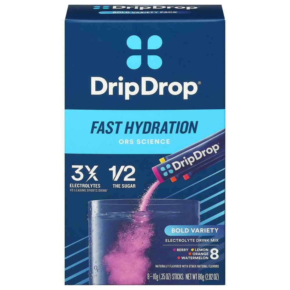 Drip Drop Dehydration Relief Bold Variety Powder 8Ct