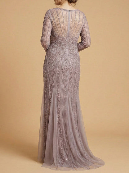 Lara High Neck Beaded Gown by Lara New York