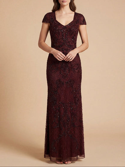 Beaded Cap Sleeve Gown | Lara 28863 by Lara New York