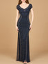 Beaded Mermaid Cap Sleeve Gown by Lara New York