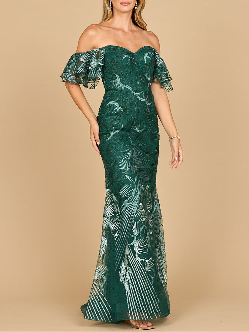 Off Shoulder Mermaid Lace Gown | Lara 28884 by Lara New York