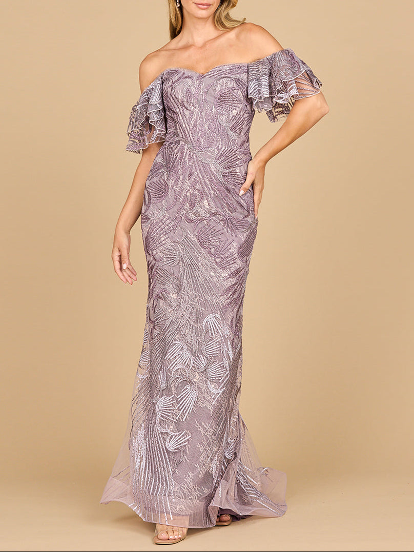 Off Shoulder Mermaid Lace Gown | Lara 28884 by Lara New York