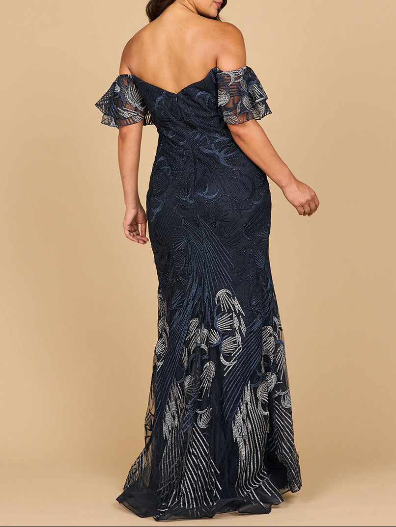 Off Shoulder Mermaid Lace Gown | Lara 28884 by Lara New York